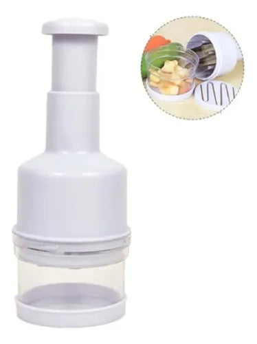 Picador Cortador Verduras Triturador Manual Vegetales Color Blanco